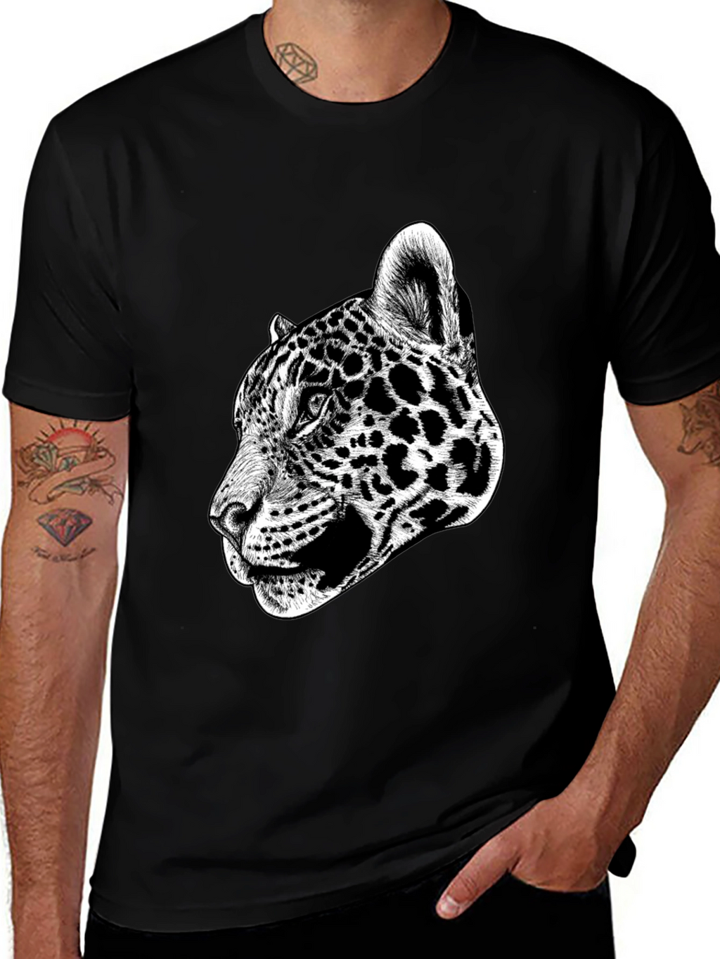 Jaguar Graphic Print Black T-Shirt