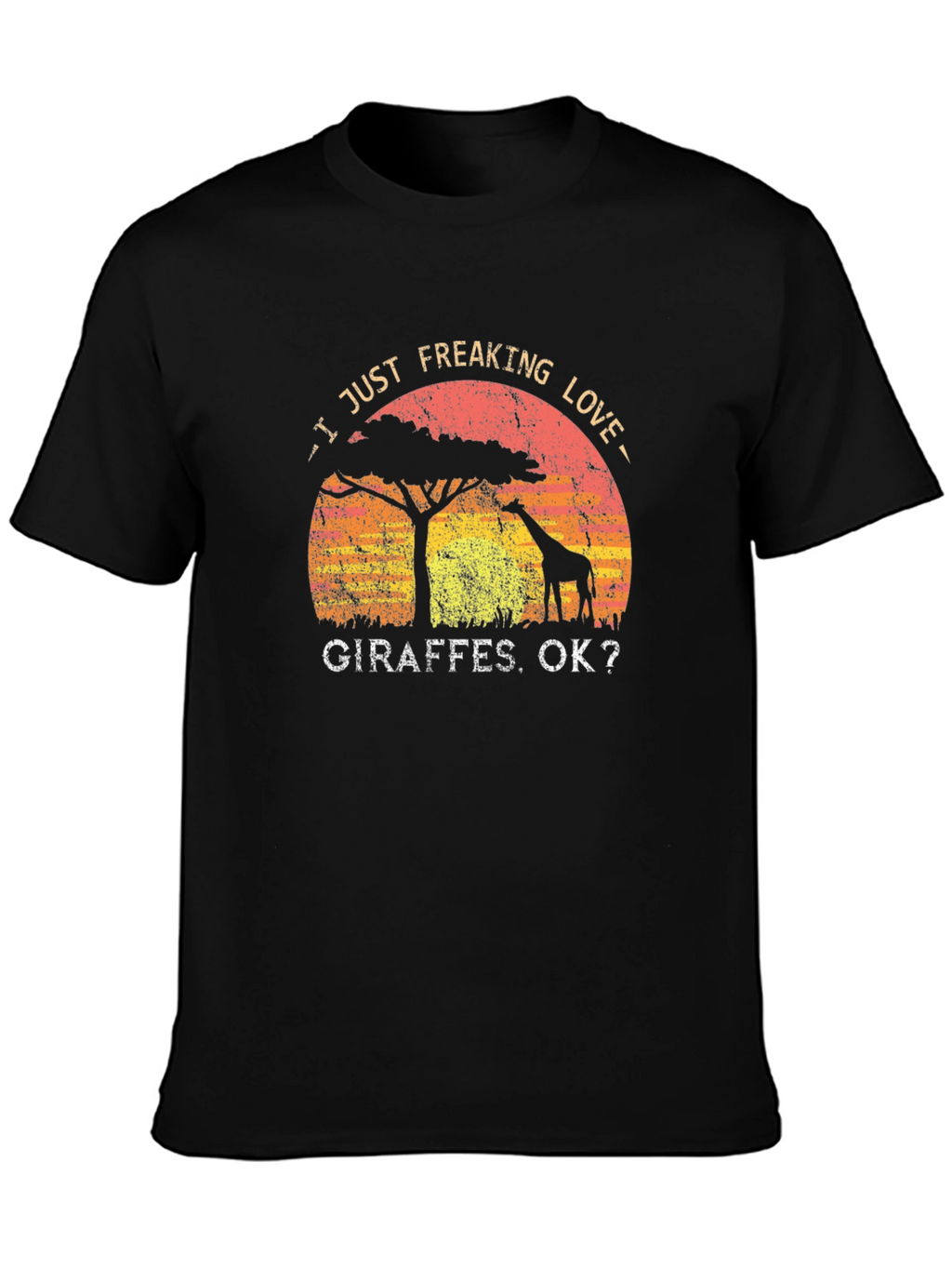 I Love Giraffes Graphic Print T-Shirt