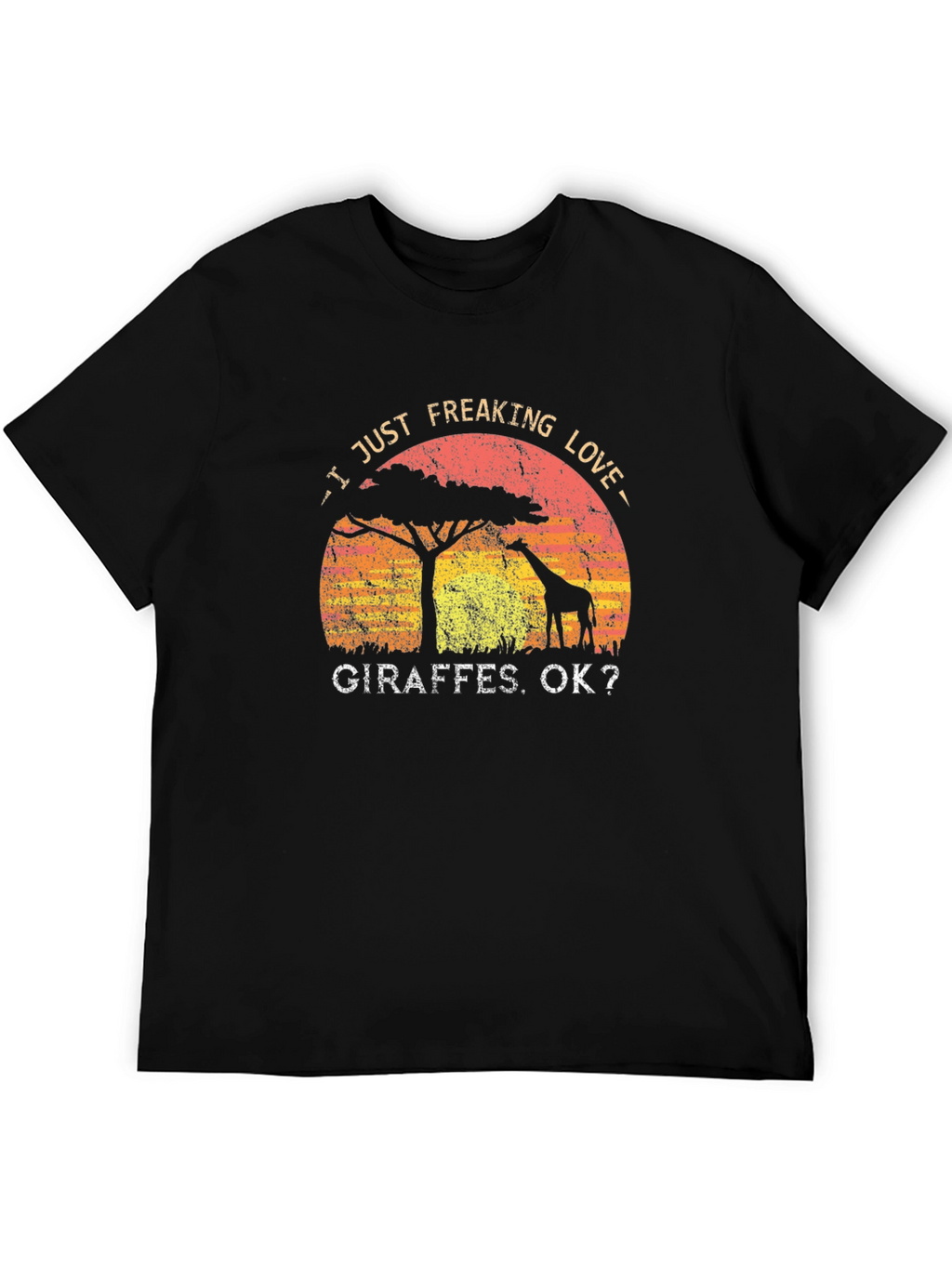 I Love Giraffes Graphic Print T-Shirt