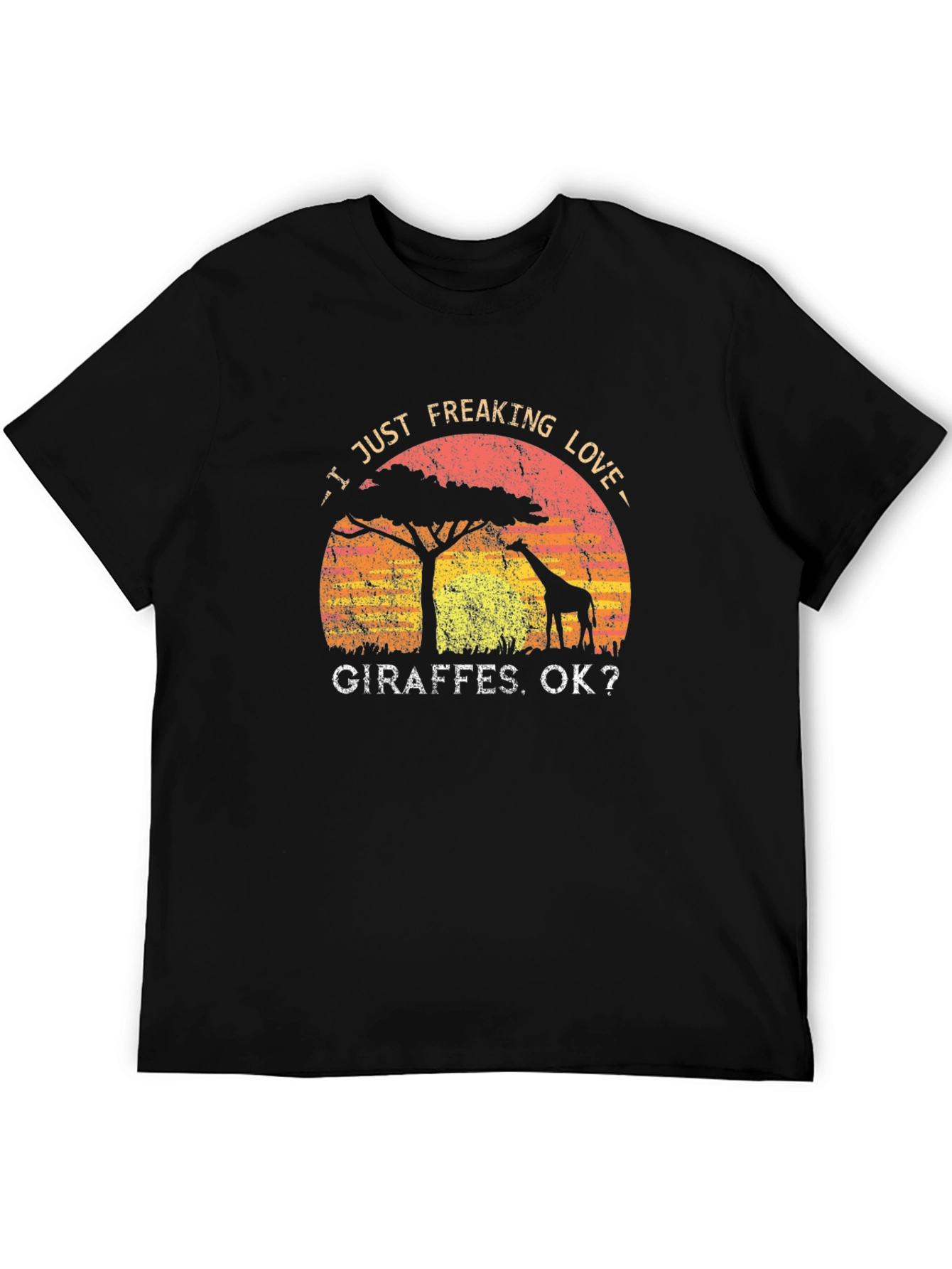 I Love Giraffes Graphic Print T-Shirt