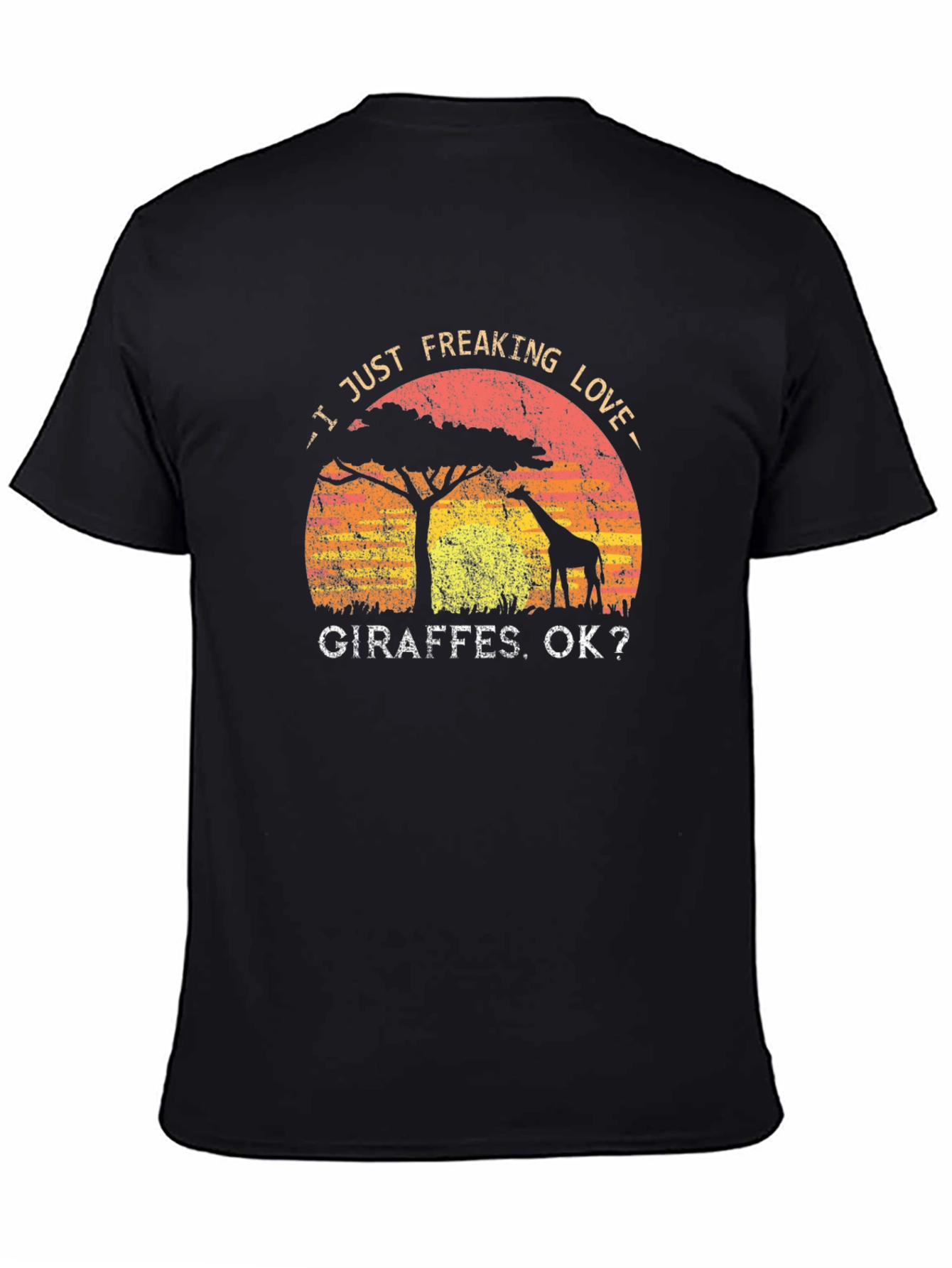 I Love Giraffes Graphic Print T-Shirt