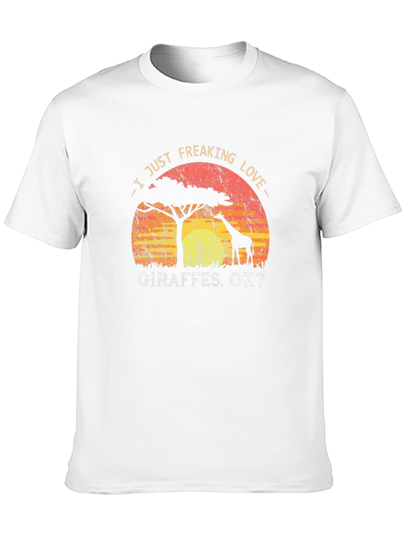 I Love Giraffes Graphic Print T-Shirt