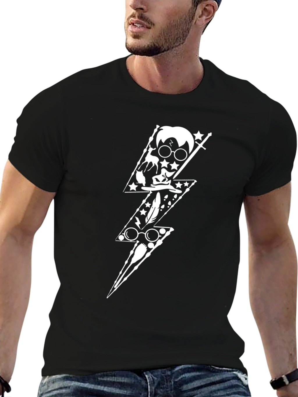Harry Potter Lightning Bolt Black T-Shirt
