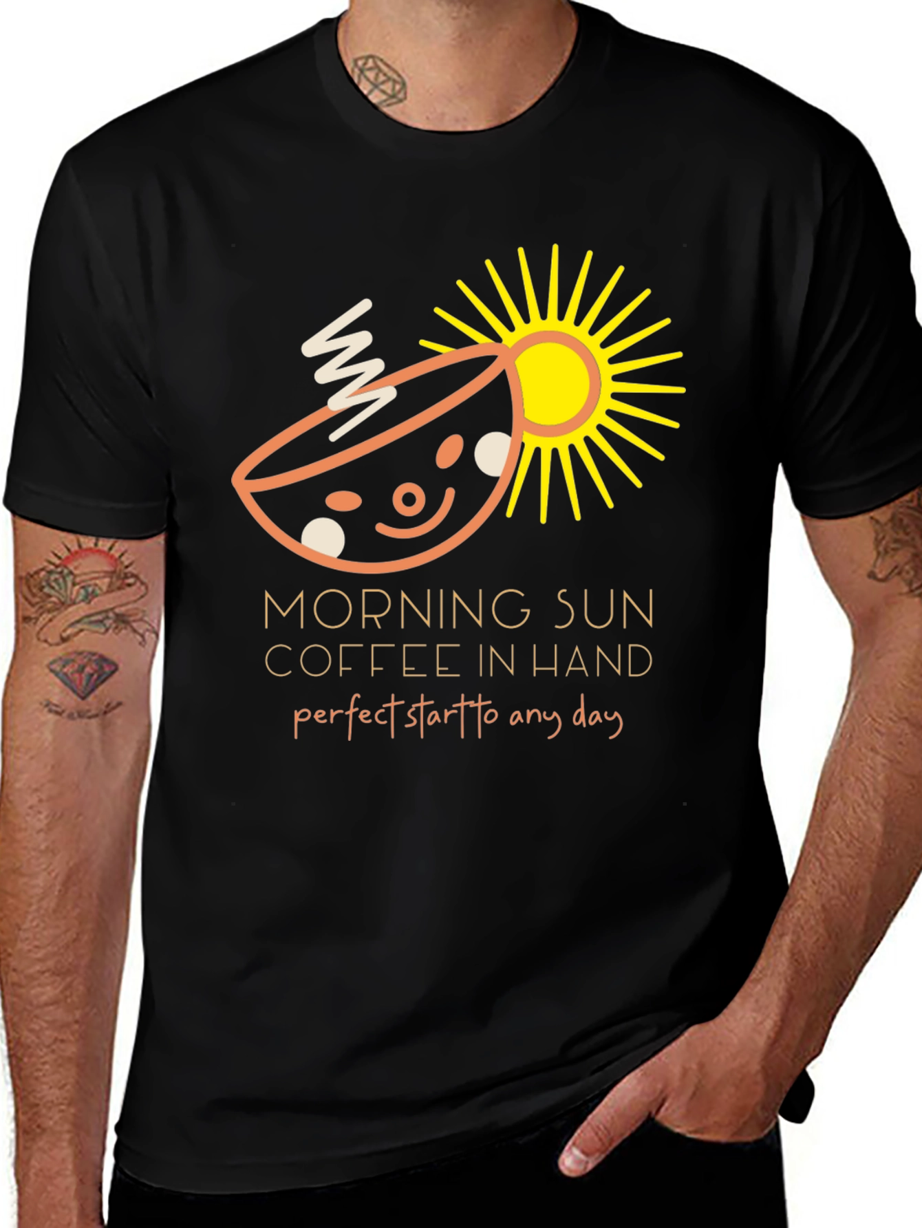 Morning Sun Coffee Graphic Tee - Perfect Day Start