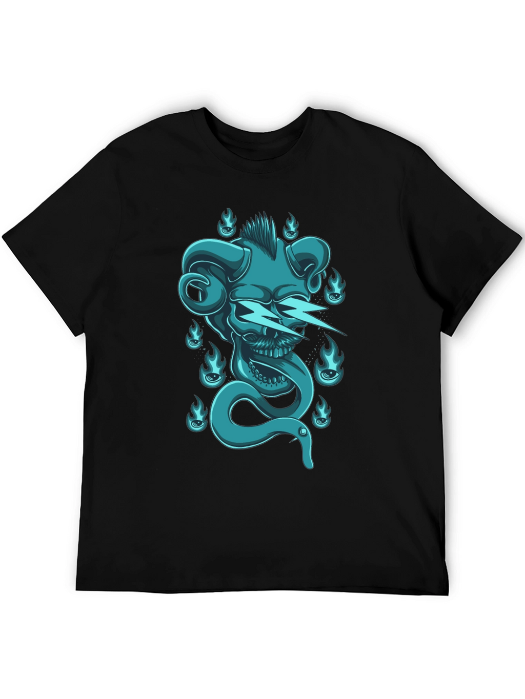 Skull & Snake Graphic Tee - Black