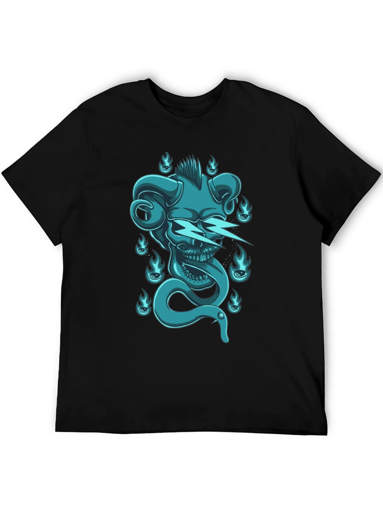 Skull & Snake Graphic Tee - Black