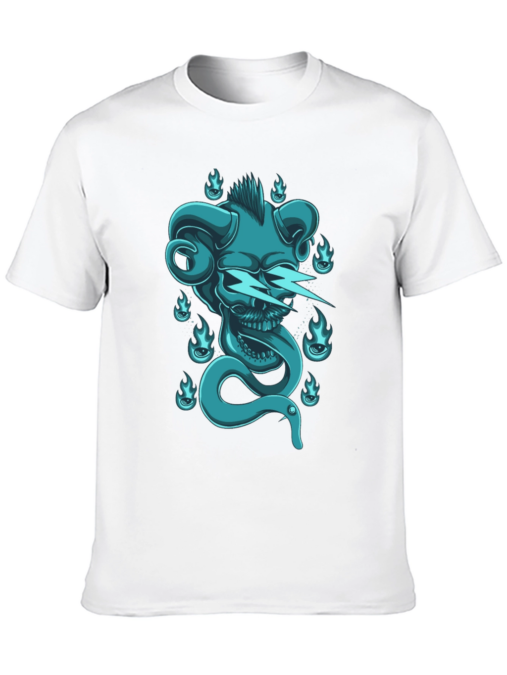 Skull & Snake Graphic Tee - Black