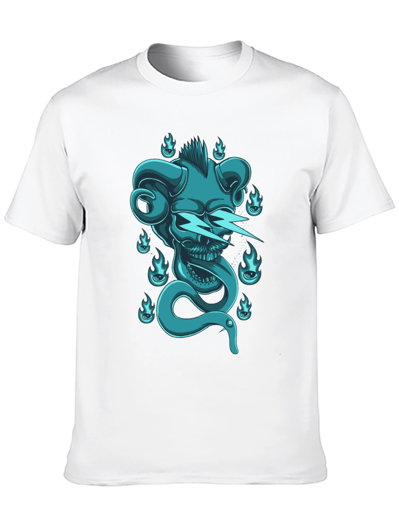 Skull & Snake Graphic Tee - Black