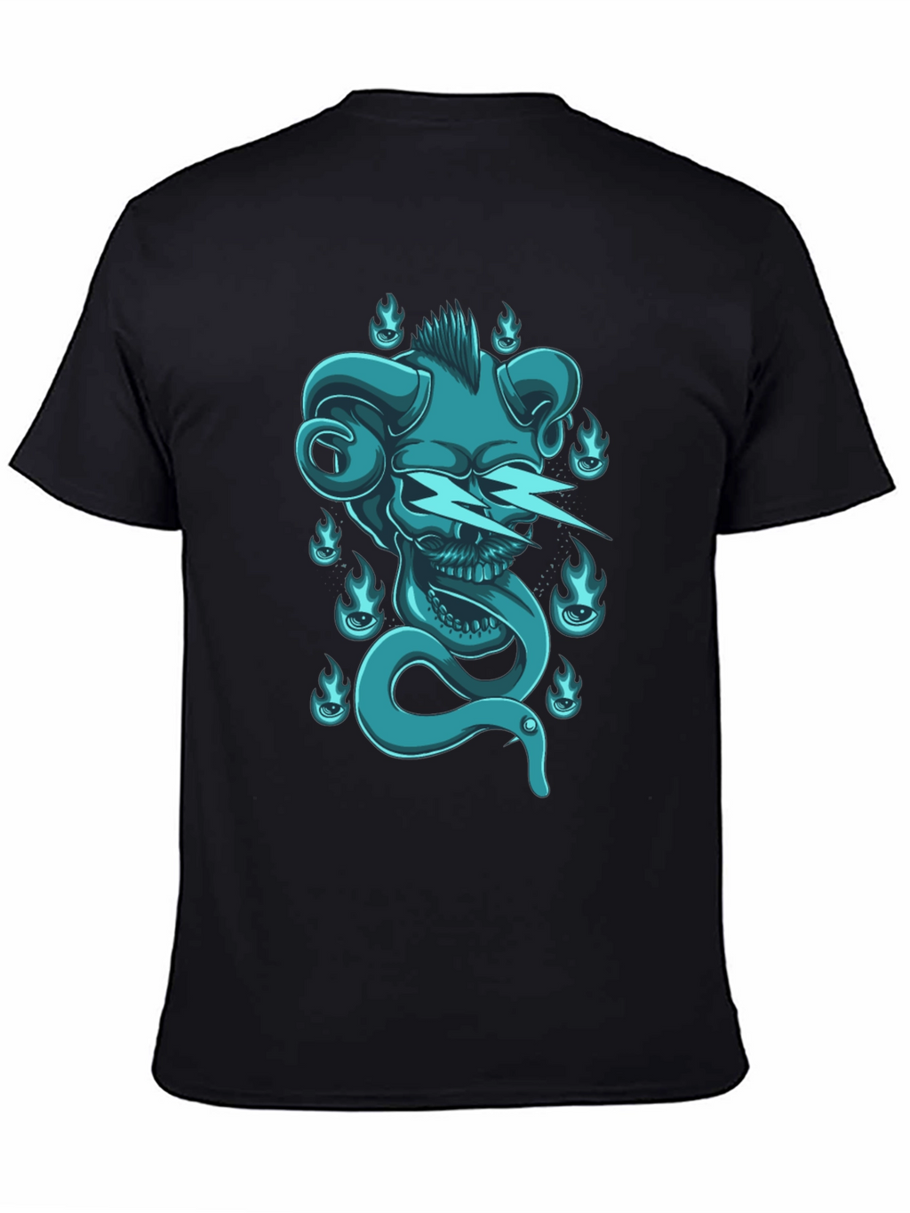 Skull & Snake Graphic Tee - Black