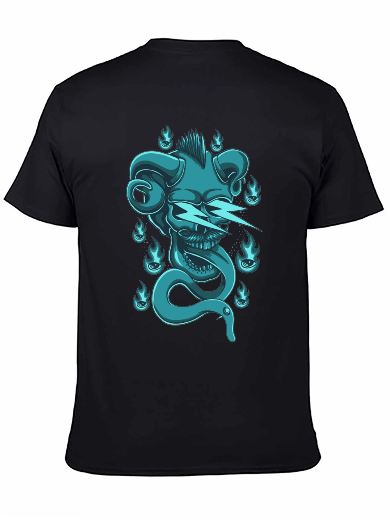 Skull & Snake Graphic Tee - Black