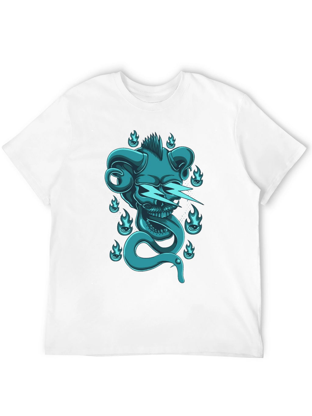 Skull & Snake Graphic Tee - Black