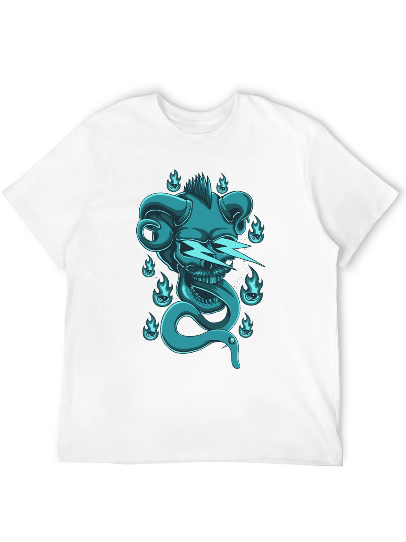 Skull & Snake Graphic Tee - Black