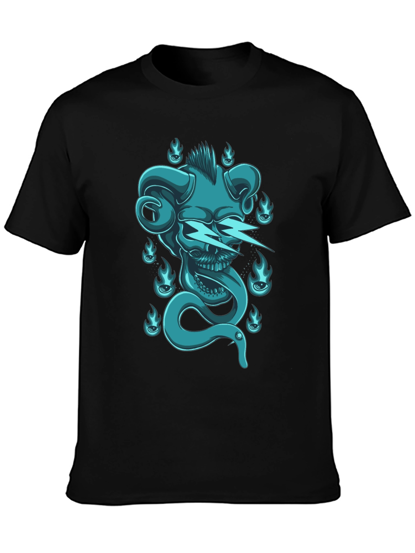 Skull & Snake Graphic Tee - Black