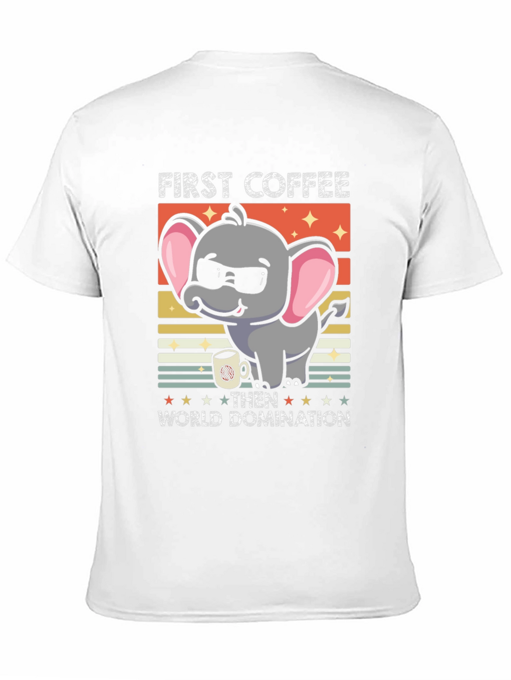 Funny Elephant Coffee Domination Graphic Tee