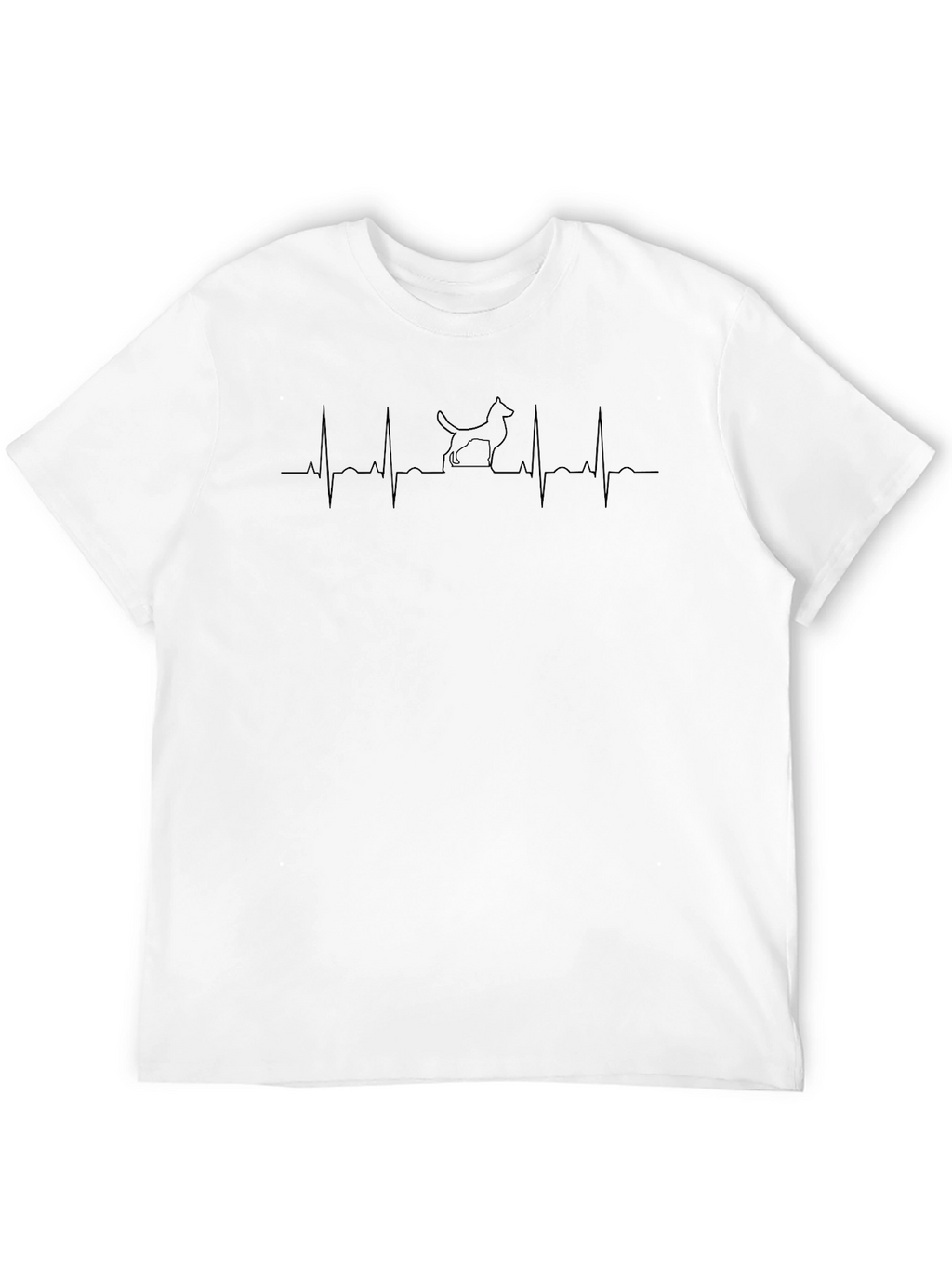 Dog Heartbeat T-Shirt - Mens Black Tee