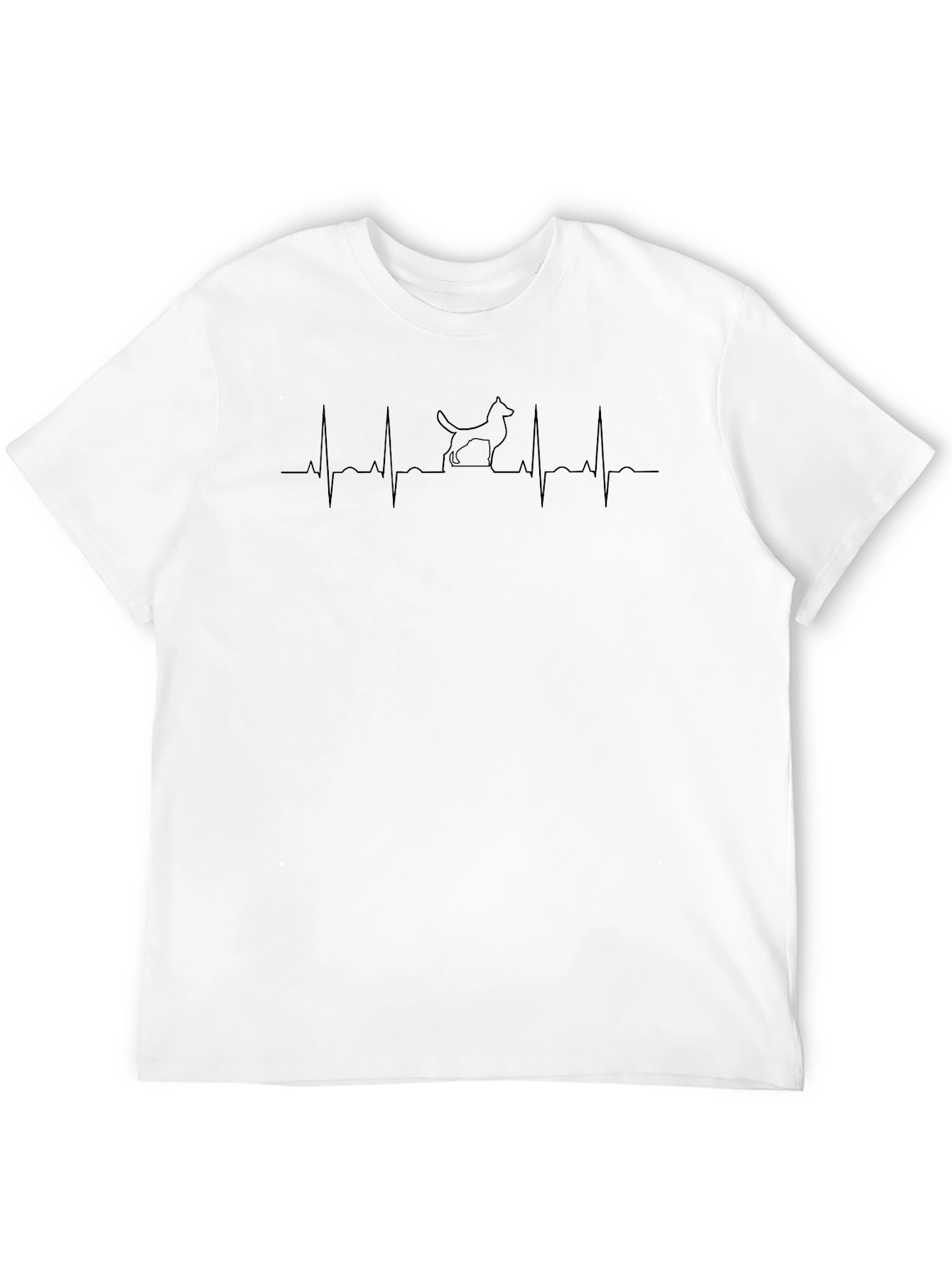 Dog Heartbeat T-Shirt - Mens Black Tee