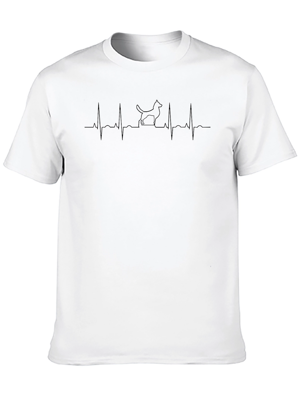 Dog Heartbeat T-Shirt - Mens Black Tee