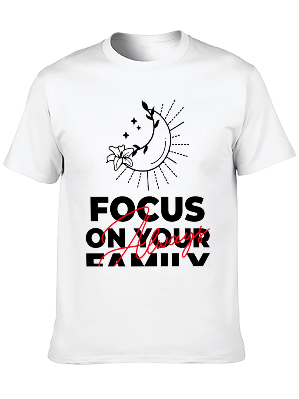 Focus On Family Always Graphic Black Tee