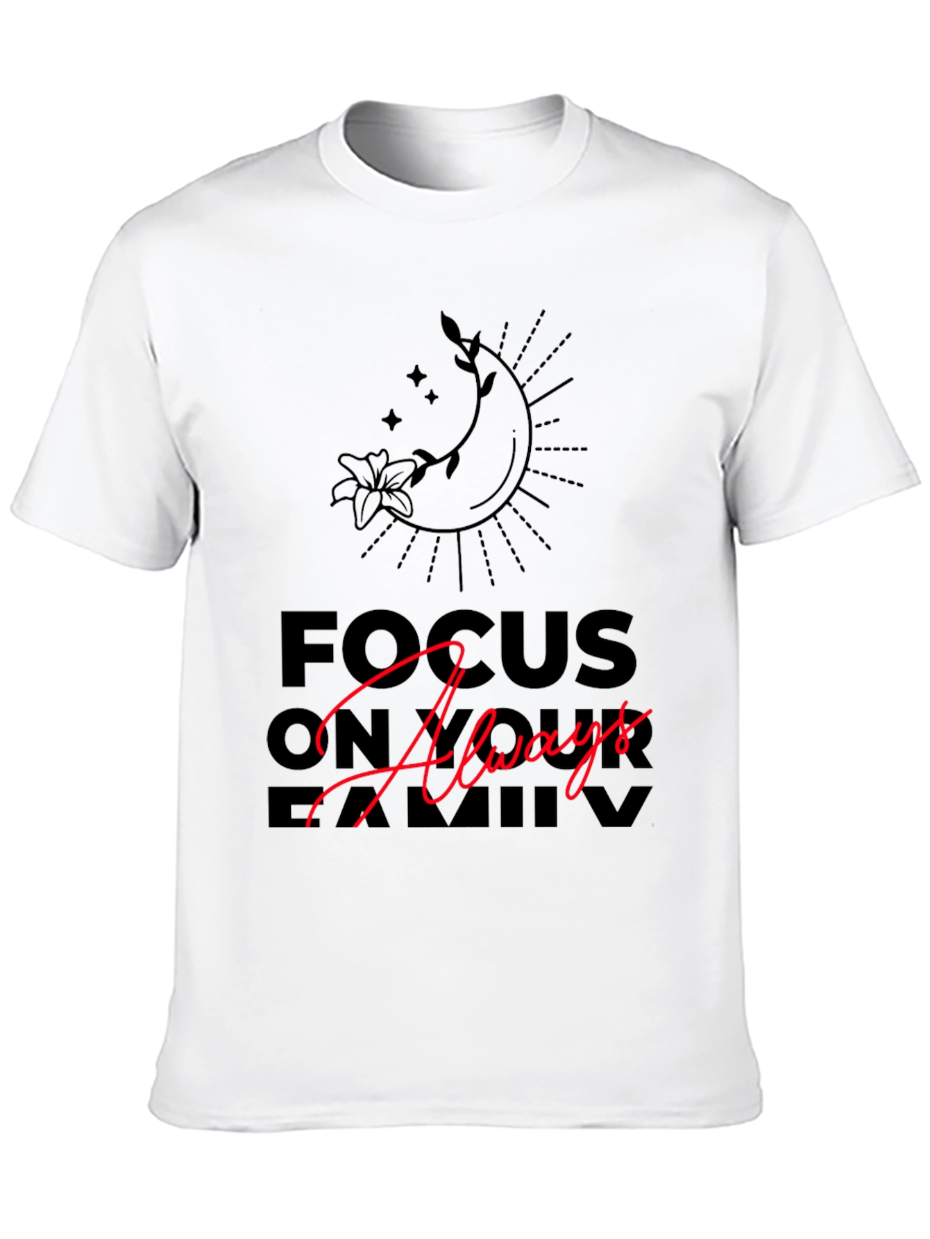 Focus On Family Always Graphic Black Tee