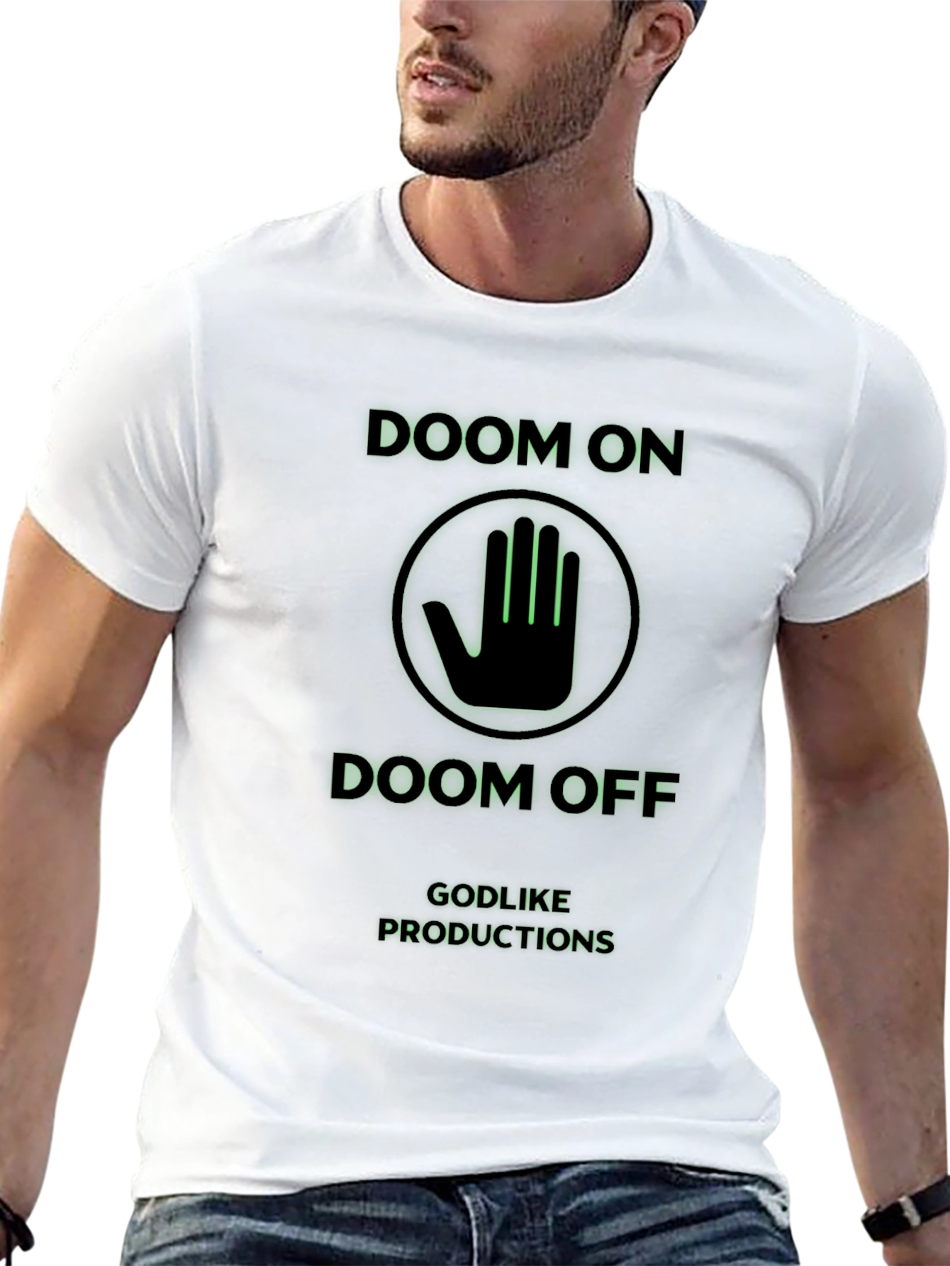 Doom On/Off Black Graphic T-Shirt