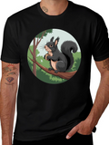Squirrel Graphic Black T-Shirt