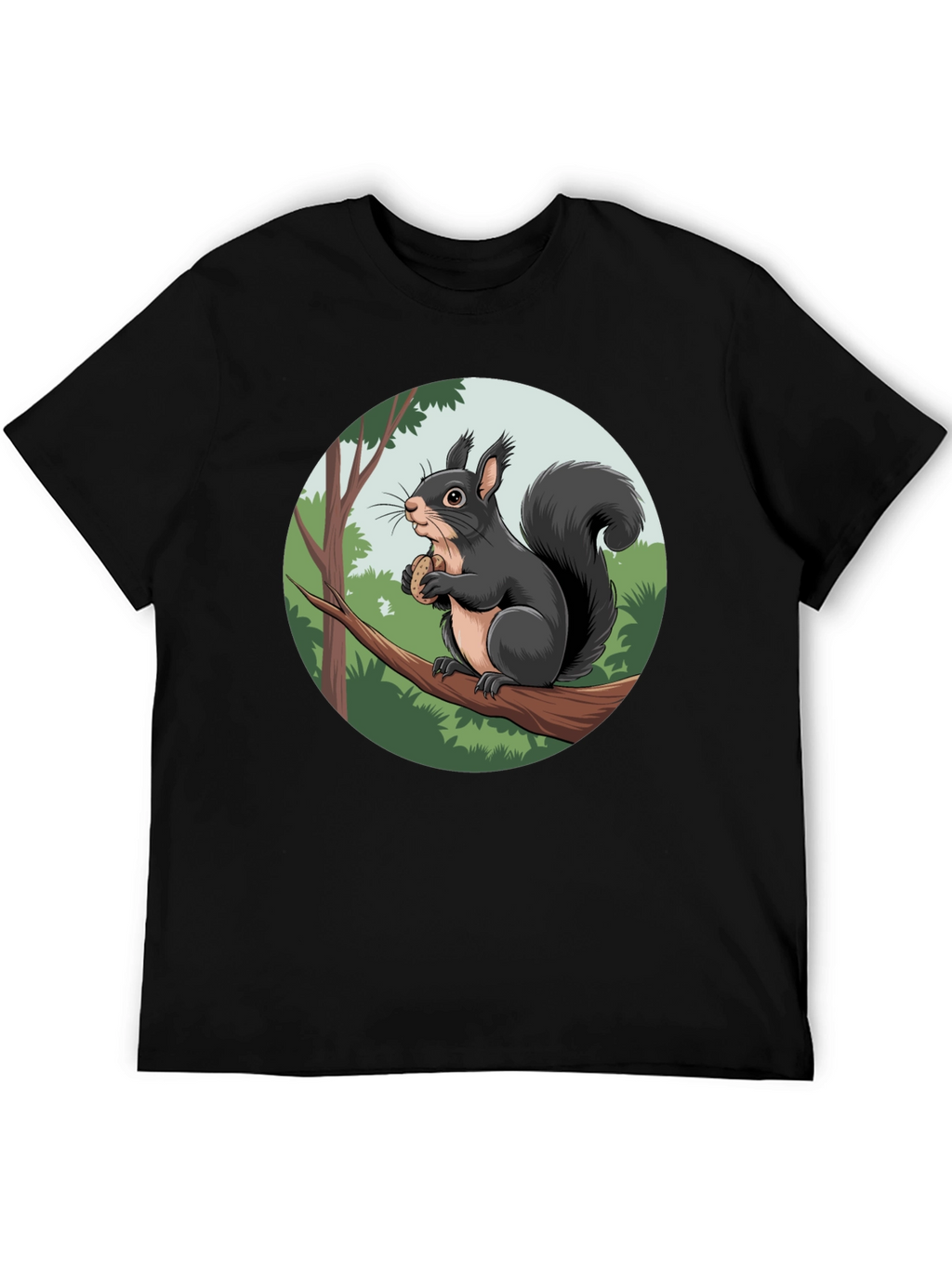 Squirrel Graphic Black T-Shirt