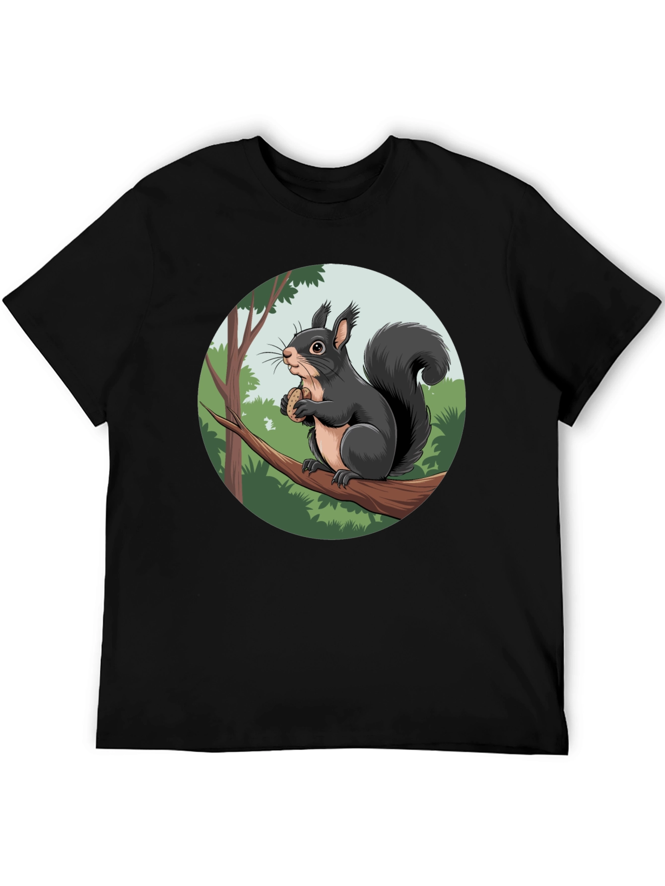 Squirrel Graphic Black T-Shirt