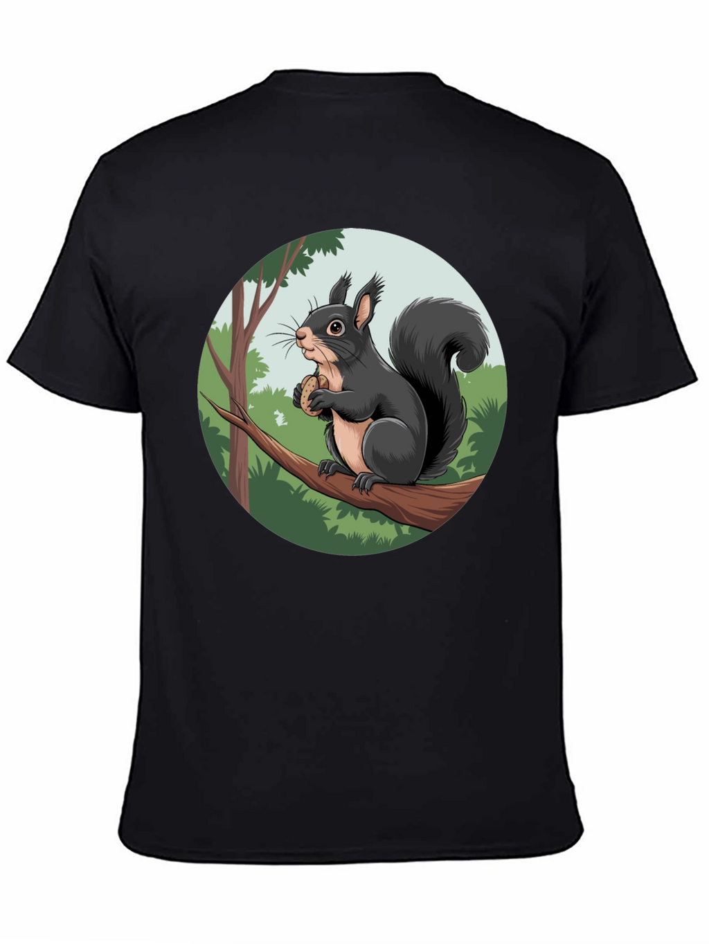 Squirrel Graphic Black T-Shirt