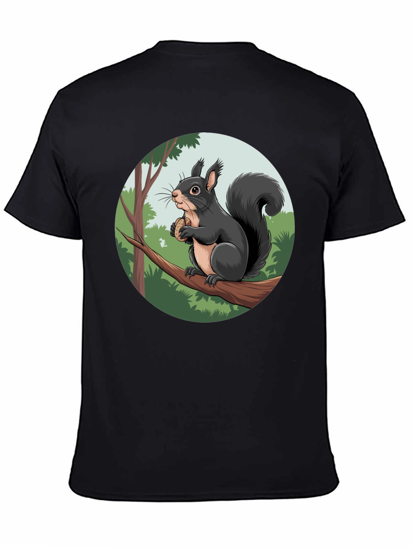 Squirrel Graphic Black T-Shirt