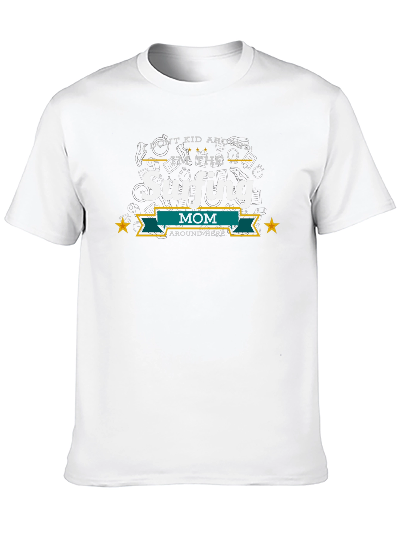 Surfing Mom T-Shirt - Black Cotton Blend