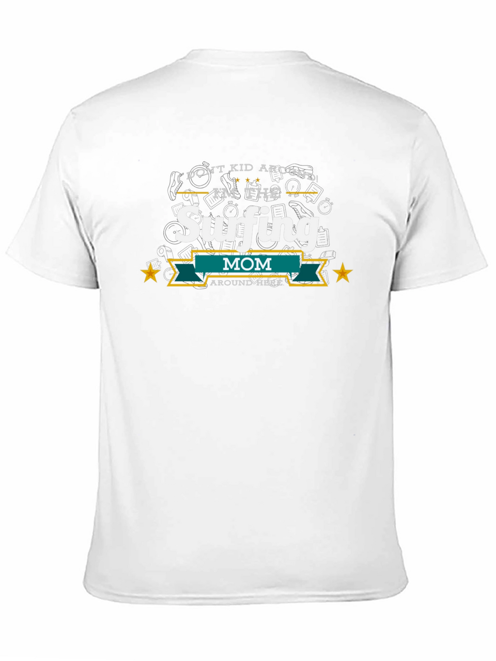 Surfing Mom T-Shirt - Black Cotton Blend