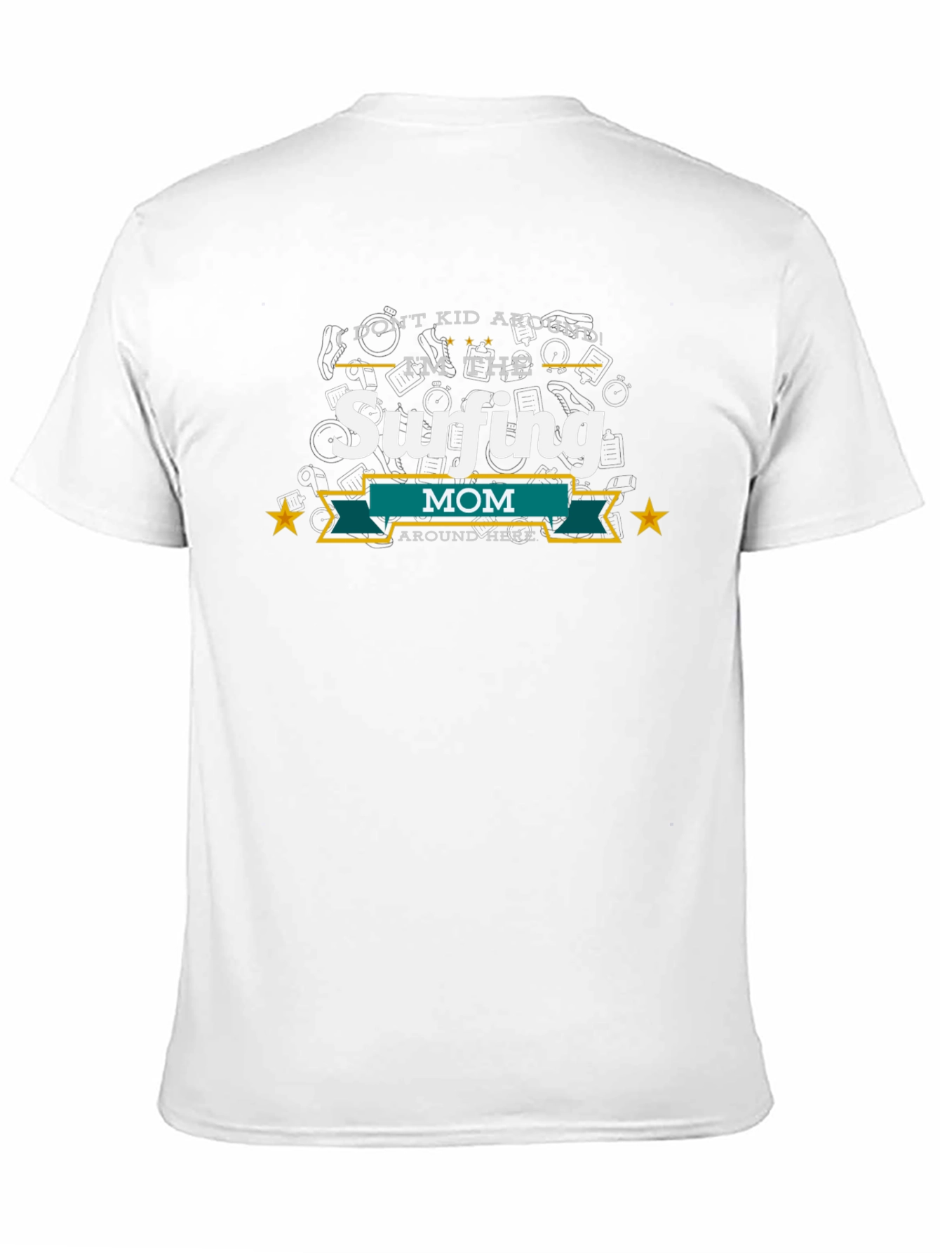 Surfing Mom T-Shirt - Black Cotton Blend