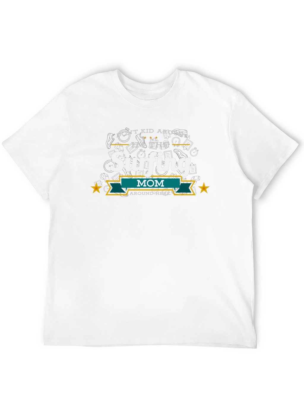 Surfing Mom T-Shirt - Black Cotton Blend