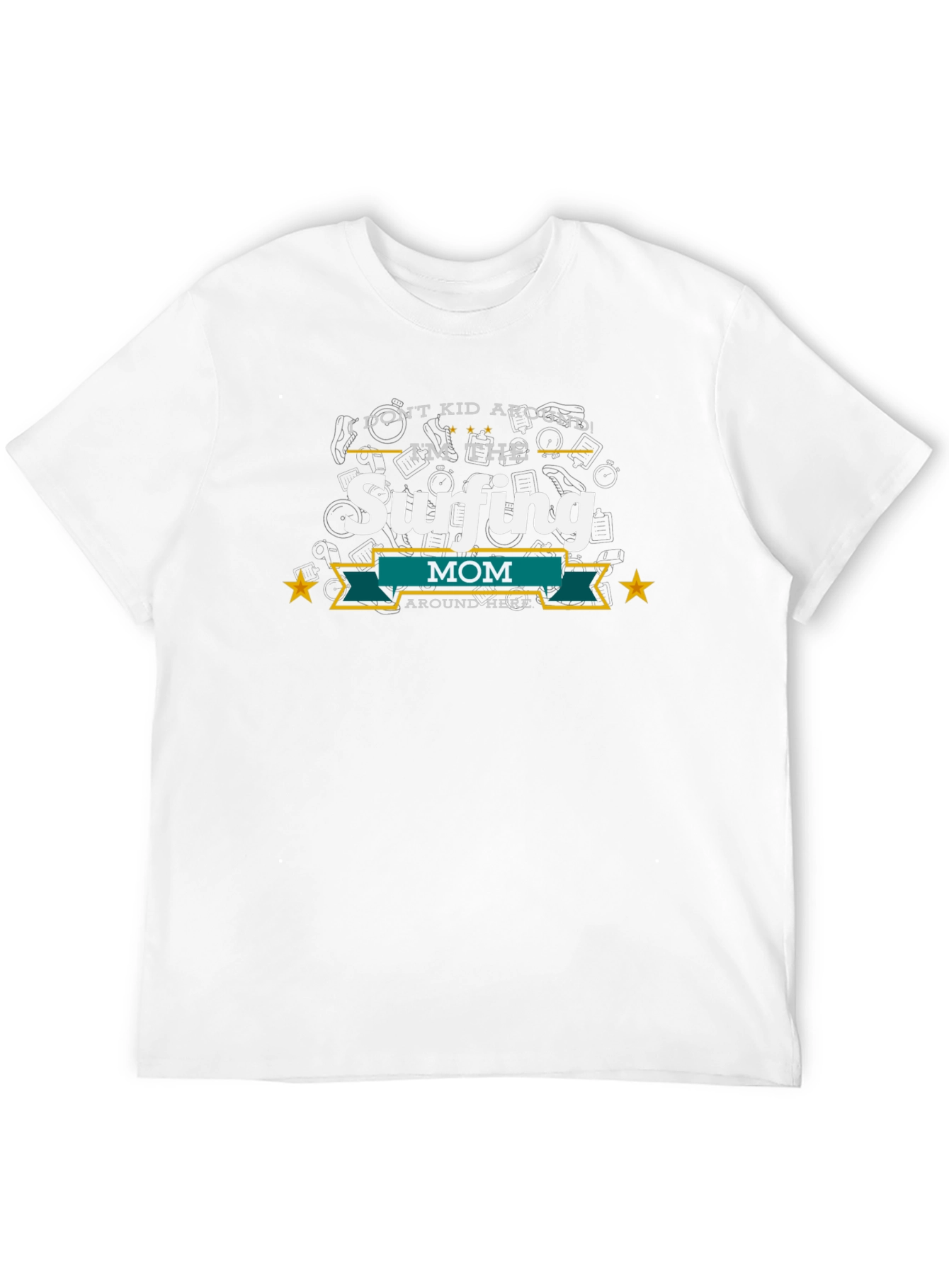Surfing Mom T-Shirt - Black Cotton Blend
