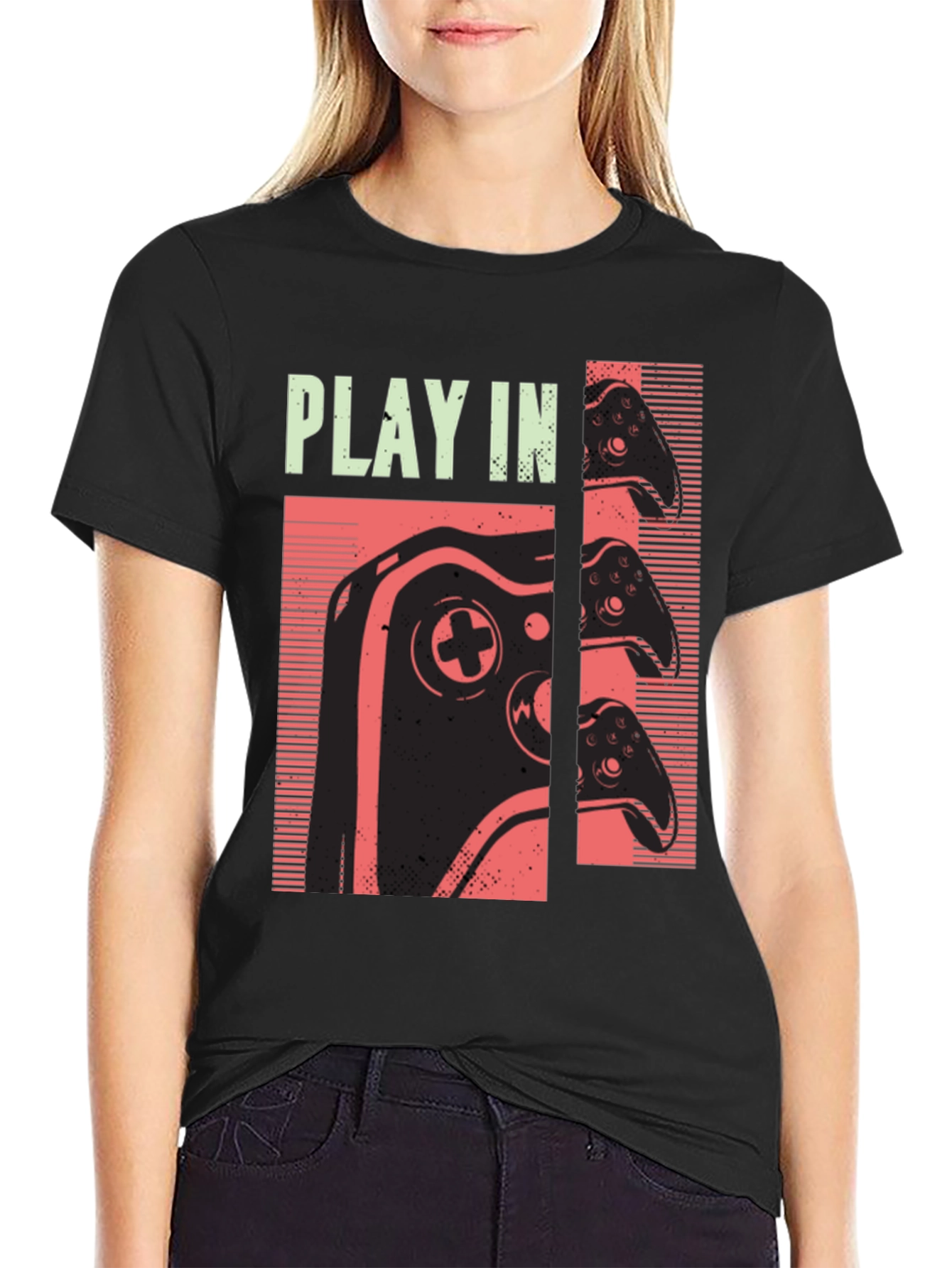 Play In T-Shirt - Gaming Controller Design - Cool Graphic Tee