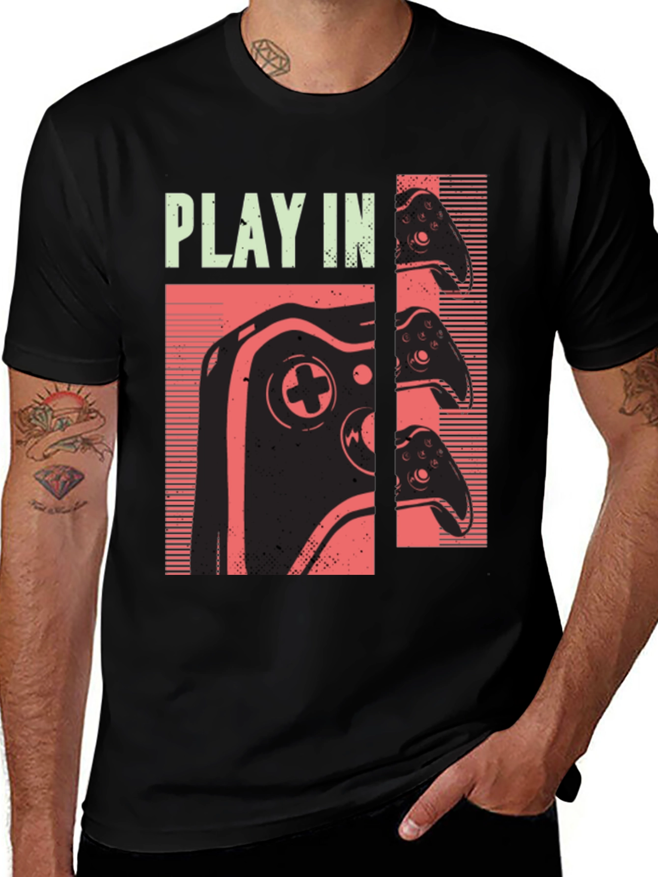 Play In T-Shirt - Gaming Controller Design - Cool Graphic Tee