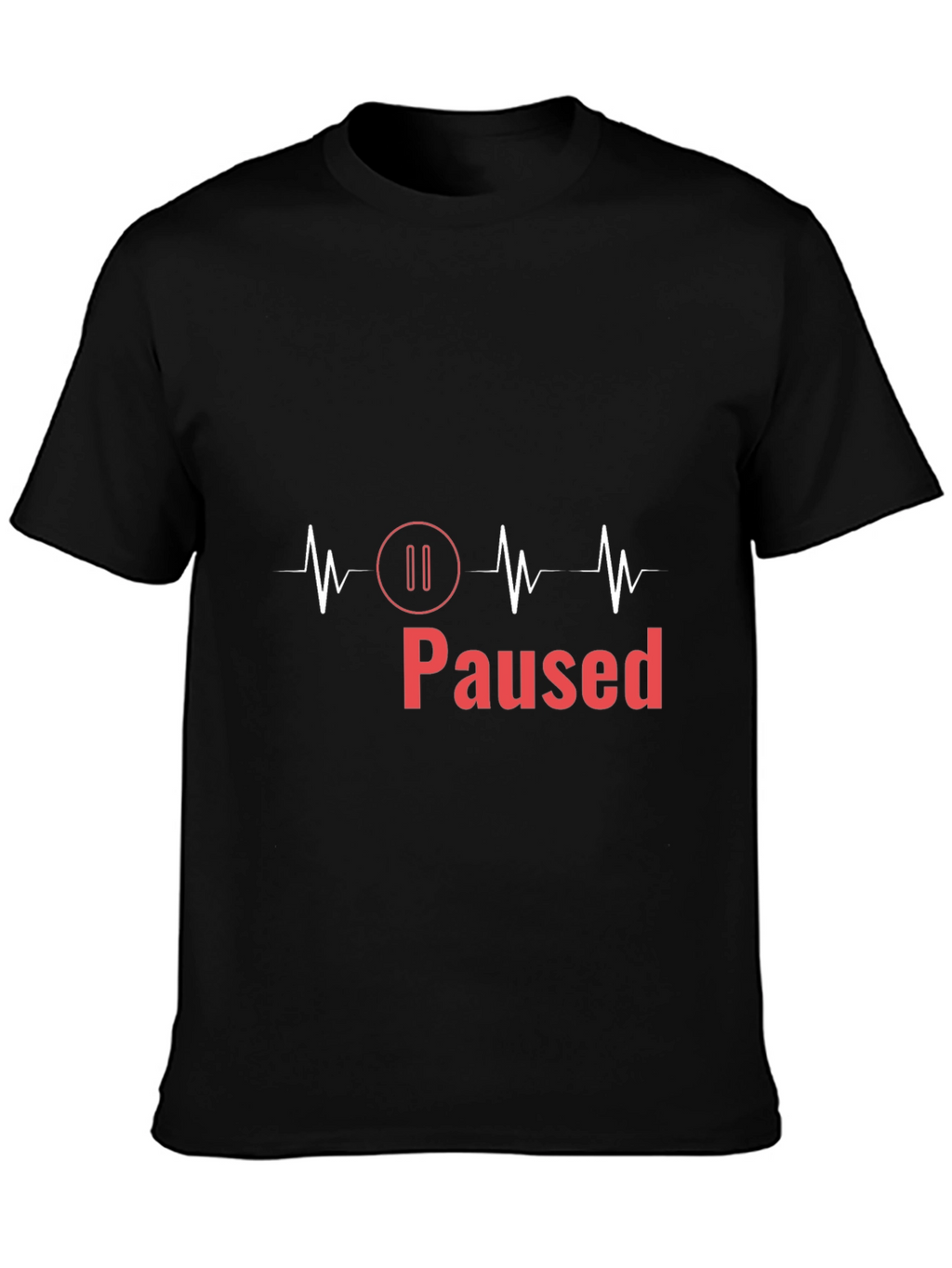 Paused ECG T-Shirt - Mens Black Graphic Tee