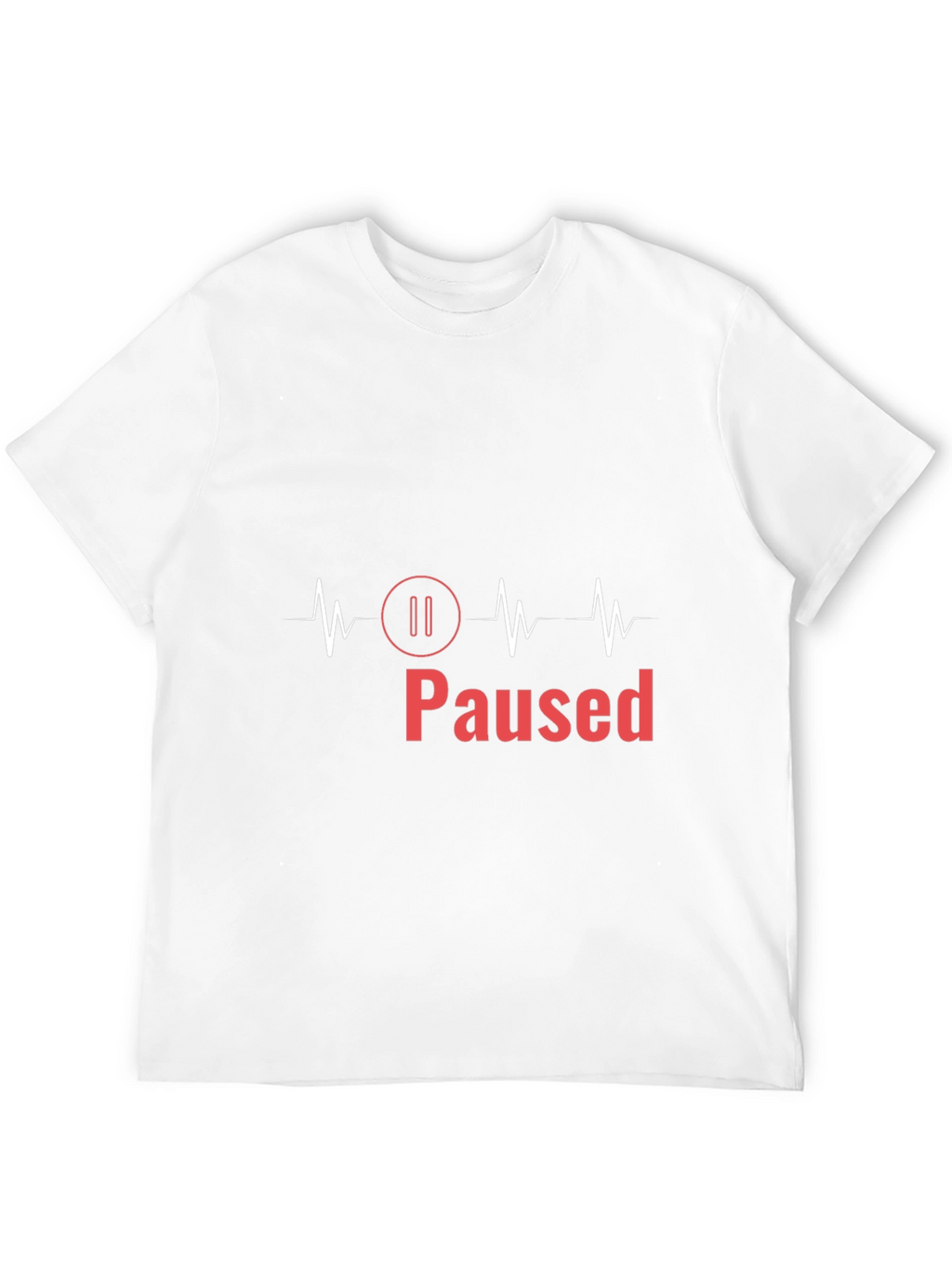 Paused ECG T-Shirt - Mens Black Graphic Tee
