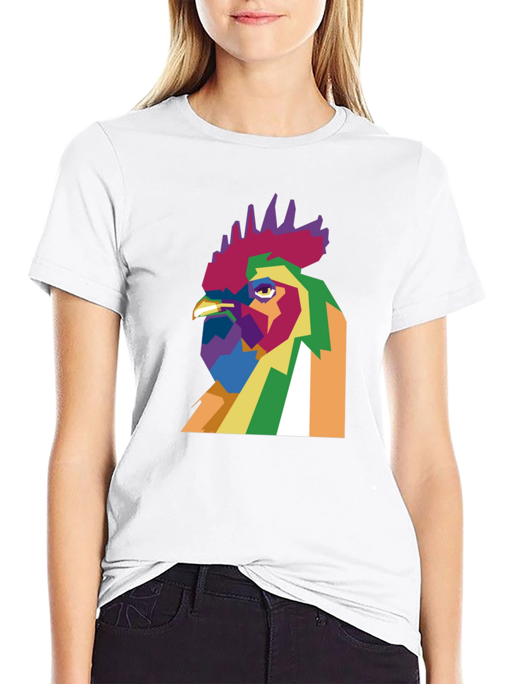 Abstract Rooster Graphic Tee
