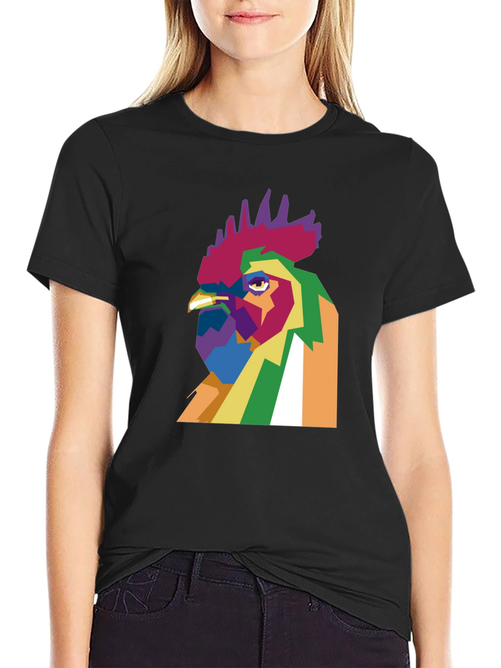 Abstract Rooster Graphic Tee