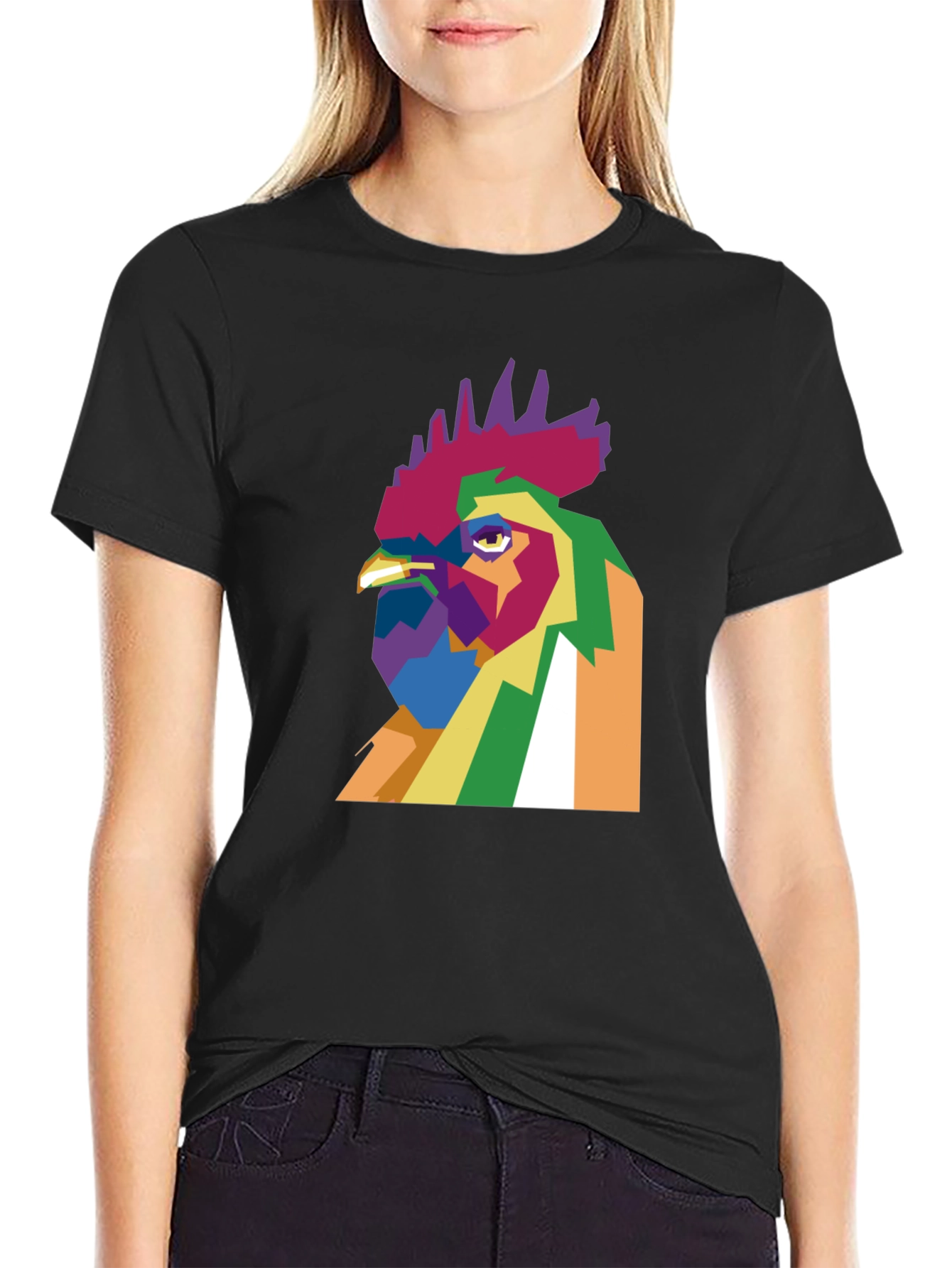 Abstract Rooster Graphic Tee