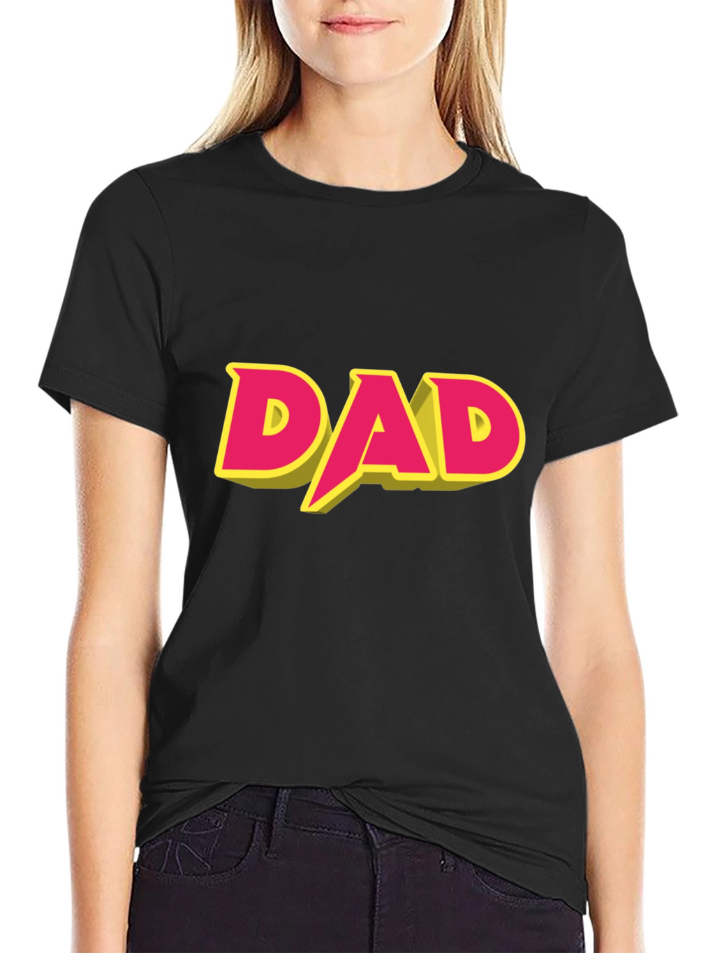 Dad Graphic T-Shirt - Black Cotton Blend