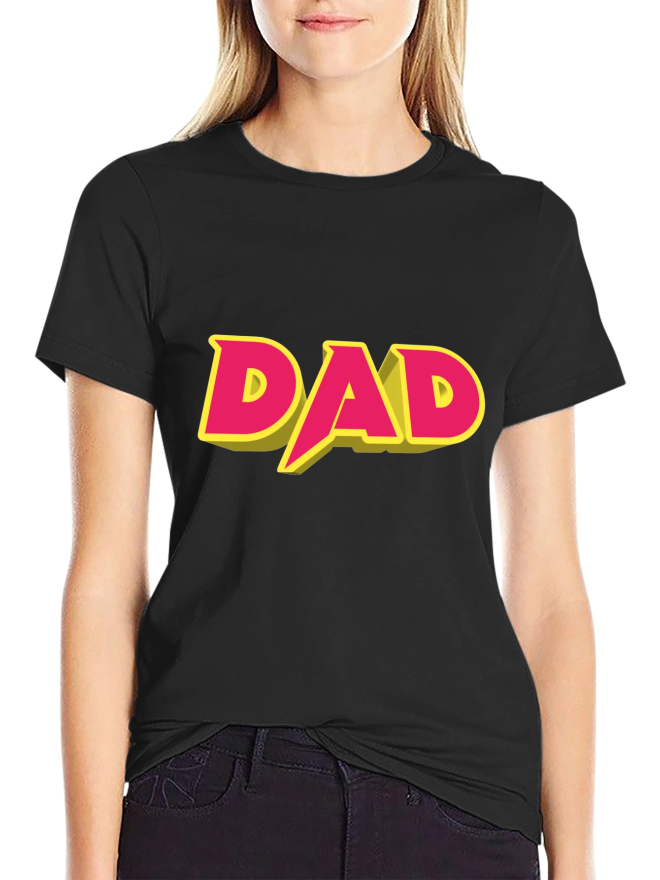 Dad Graphic T-Shirt - Black Cotton Blend