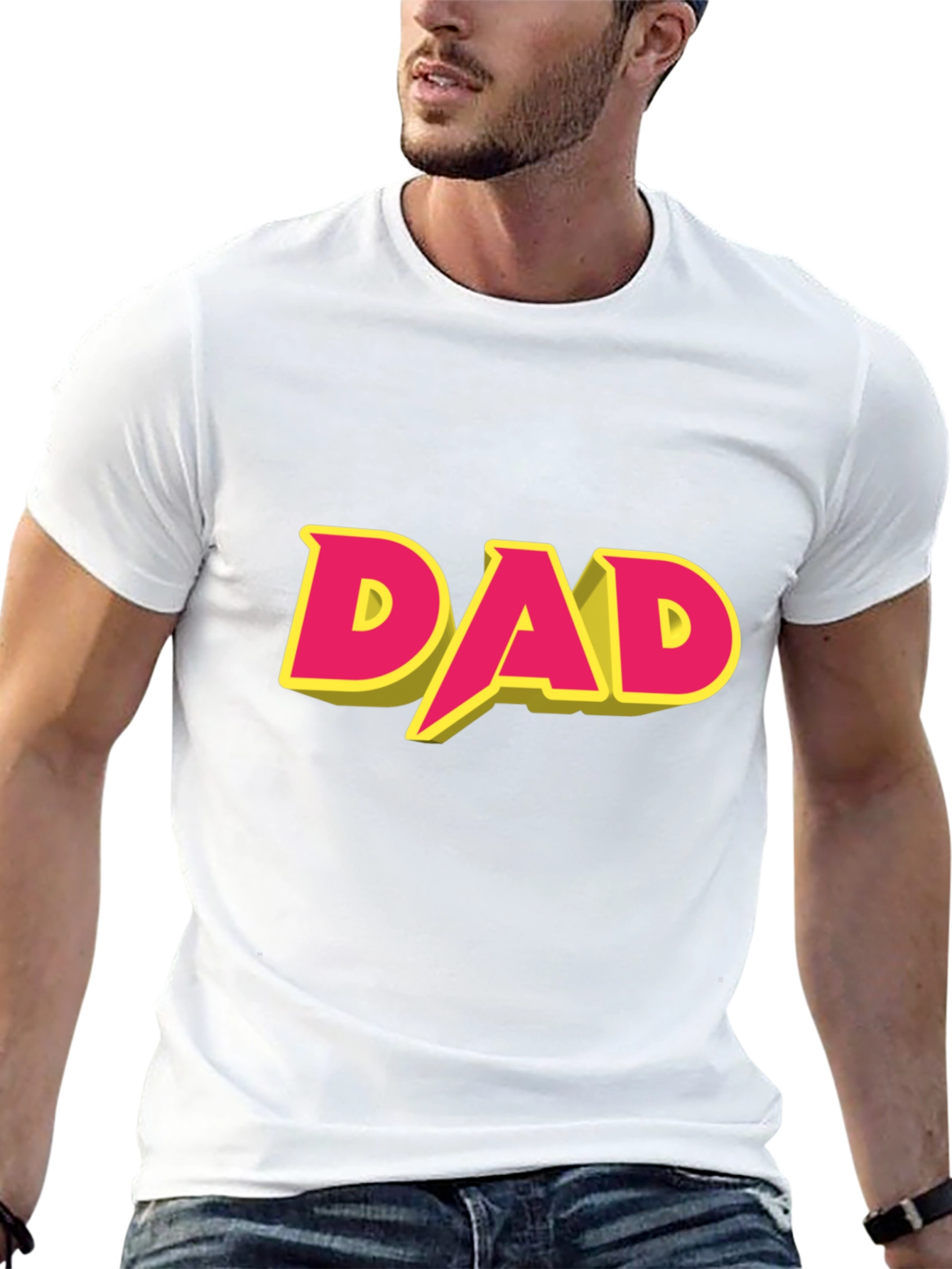 Dad Graphic T-Shirt - Black Cotton Blend