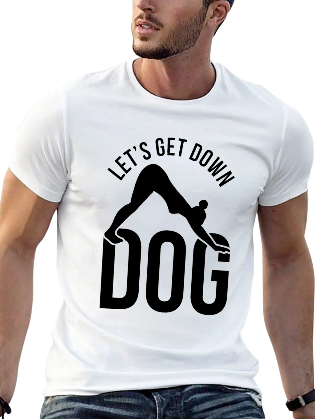 Lets Get Down Dog Yoga T-Shirt - Black