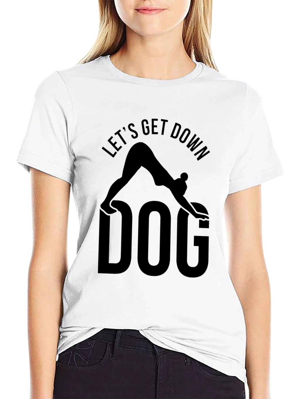 Lets Get Down Dog Yoga T-Shirt - Black