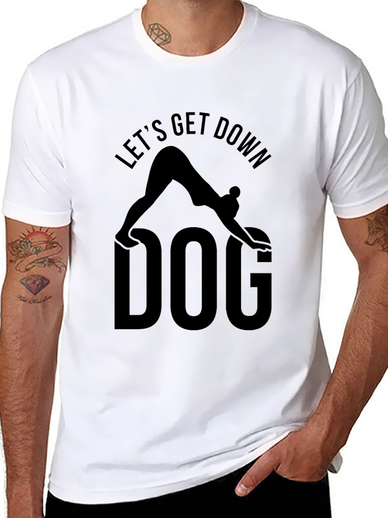 Lets Get Down Dog Yoga T-Shirt - Black