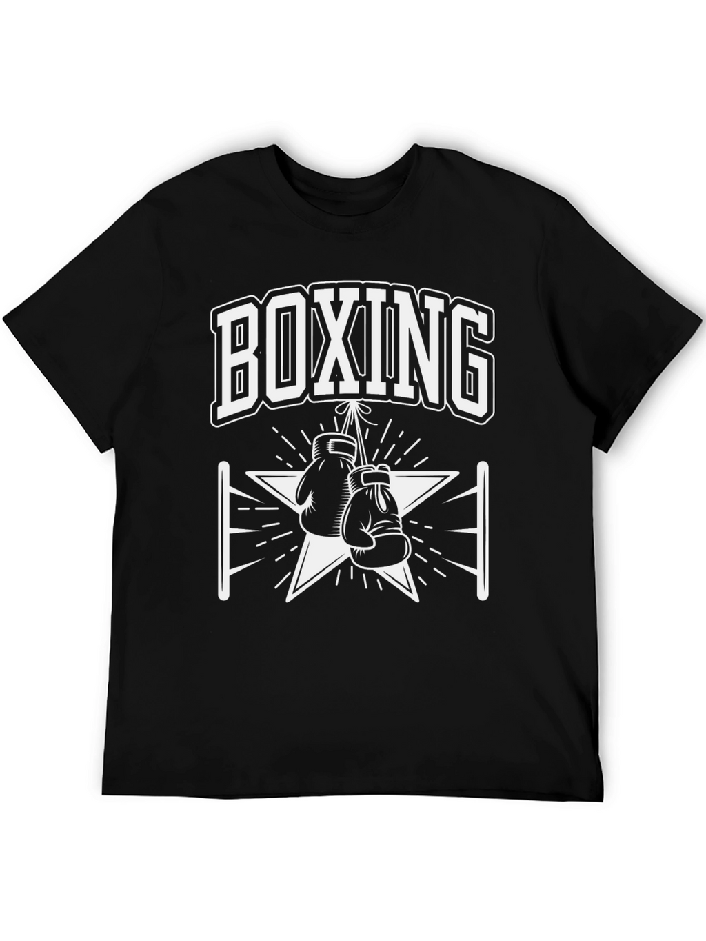 Boxing Gloves Graphic Print Mens Black T-Shirt