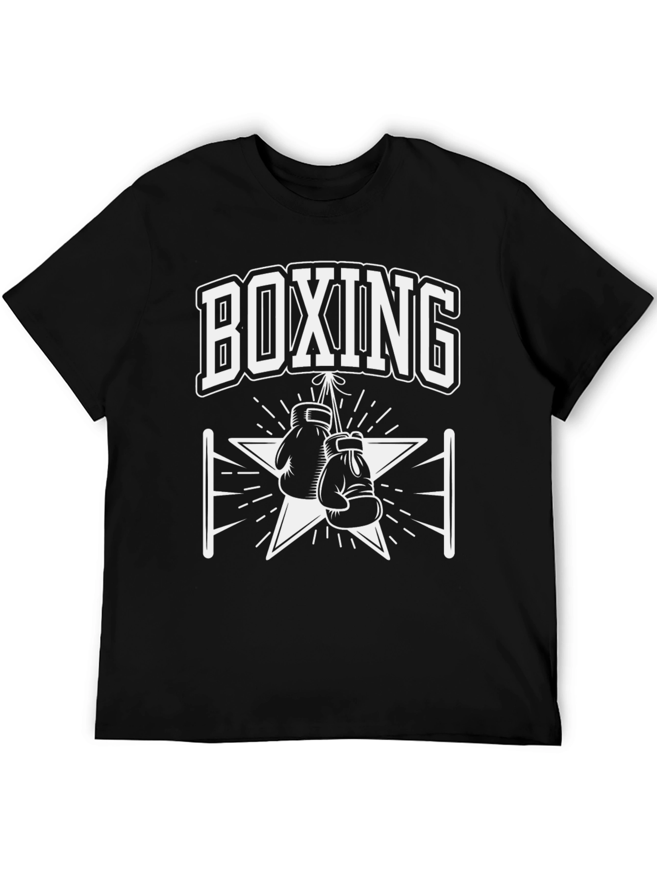 Boxing Gloves Graphic Print Mens Black T-Shirt
