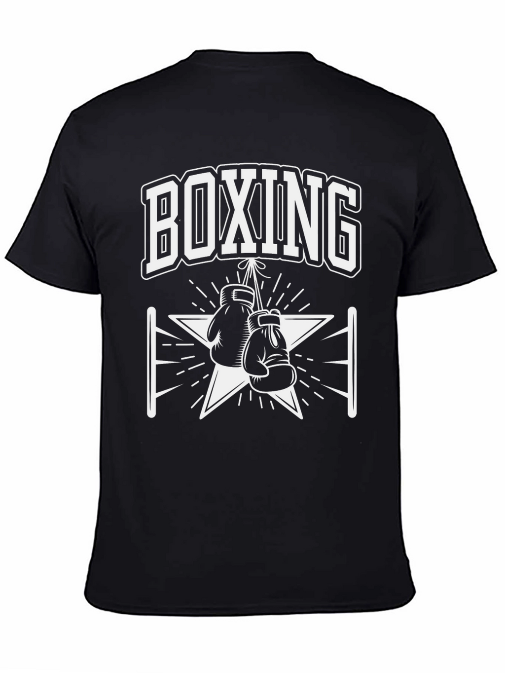 Boxing Gloves Graphic Print Mens Black T-Shirt